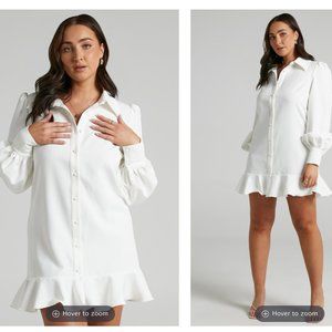 BRIDAL - Long Sleeve Ruffles Mini - Size M